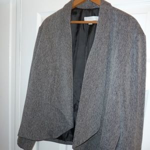 Gray no button open blazer